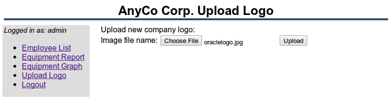 Upload logo page