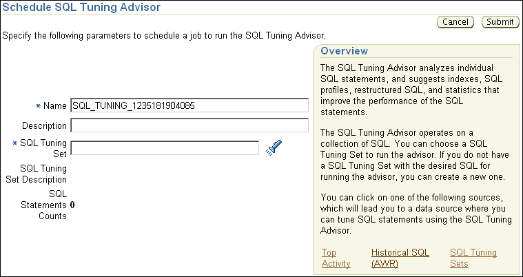 Description of sql_tuning_advisor_empty.gif follows